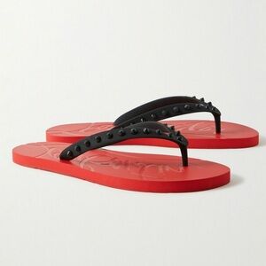 Christian Louboutin Loubi Flip Spikes Donna Flat Sandals Womens EU 36